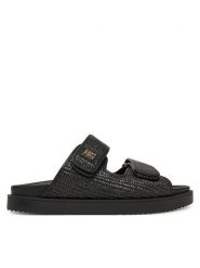 Tommy Hilfiger Klapki DOUBLE STRAP RAFFIA FW0FW08940 Czarny. Czarne klapki Tommy Hilfiger, bez wzorów, z tworzywa sztucznego, bez obcasa, bez zapięcia. Za 329.99 zł.