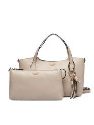 Guess Torebka HWBG97 35060 Beżowy jasny. Brązowe shopper bag Guess, z aplikacjami, ze skóry, bez dodatków. Za 584.99 zł.