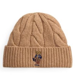 Czapka Polo Ralph Lauren. Brązowe czapki zimowe Polo Ralph Lauren, bez wzorów. Za 419.99 zł.