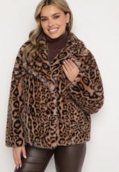Brązowa Kurtka Futerko w Panterkę z Kieszeniami Fidelis. Brązowe kurtki Born2be, l, bez wzorów, z futra, eleganckie, bez kaptura. W wyprzedaży za 237.99 zł.