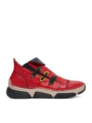Rieker Botki CEO-45983-33 Czerwony. Czerwone botki Rieker, bez wzorów, ze skóry, bez obcasa, na płaskiej podeszwie, bez zapięcia. Za 349.99 zł.