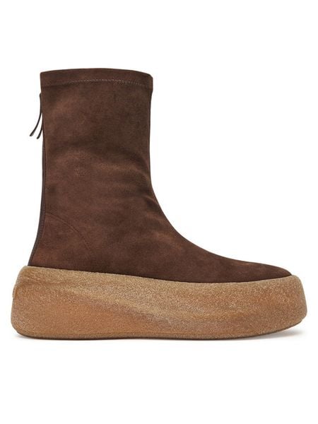 Vic Matié Botki 1F2308D HF04D020350 Brązowy. Brązowe botki Vic Matié, bez wzorów, ze skóry, bez obcasa, na koturnie, bez zapięcia. Za 1,659.00 zł.