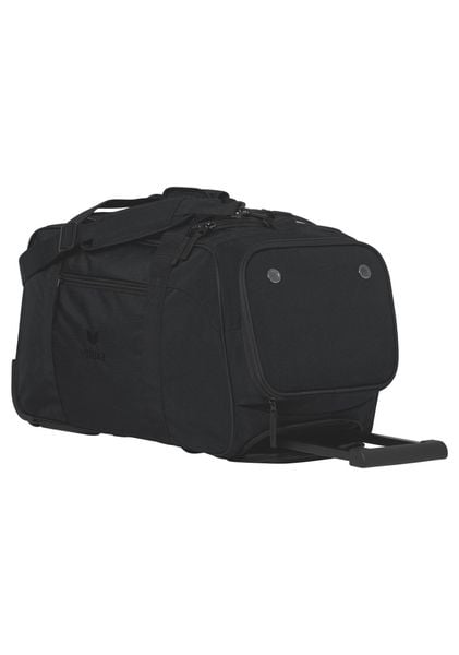Torba sportowa na kółkach Erima Travel Line. Czarne torby sportowe Erima, bez wzorów, z materiału. Za 299.99 zł.