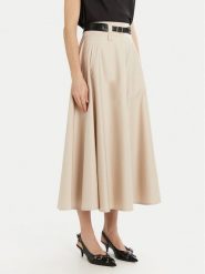 Marella Spódnica trapezowa Kuban 2513101011 Beżowy Regular Fit. Brązowe spódnice Marella, bez wzorów, z bawełny, trapezowe. Za 1,029.00 zł.