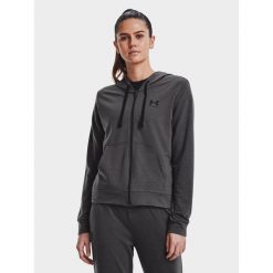 Bluza sportowa damska Under Armour Rival Terry Full Zip Hoodie. Szare bluzy z kapturem Under Armour, s, bez wzorów, z kapturem, na fitness i siłownię. Za 149.99 zł.