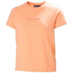 Koszulka damska Helly Hansen Core 2.0. Brązowe t-shirty sportowe Helly Hansen, bez wzorów, z bawełny, bez ramiączek. Za 172.50 zł.