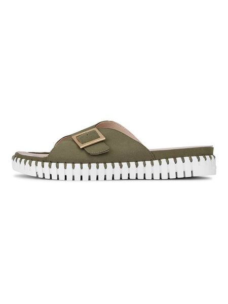 Ilse Jacobsen Klapki w kolorze khaki rozmiar: 42. Brązowe klapki Ilse Jacobsen, bez wzorów, klasyczne, z otwartym noskiem, bez obcasa, bez zapięcia. Za 152.98 zł.