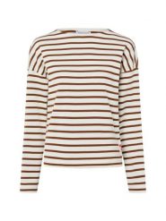 Marie Lund Bluza Kobiety Bawełna biały|brązowy|wielokolorowy, XS. Białe bluzy Marie Lund, xs, bez wzorów, z bawełny, bez ramiączek, bez kaptura. Za 249.95 zł.