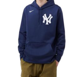 Bluza z kapturem Nike New York Yankees. Niebieskie bluzy z kapturem Nike, na zimę, bez wzorów, z kapturem. Za 341.99 zł.