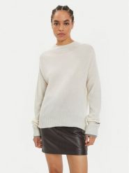 Pinko Sweter Donskoy 104468 A277 Biały Relaxed Fit. Białe swetry Pinko, xl, bez wzorów, z wełny, bez ramiączek. Za 589.99 zł.