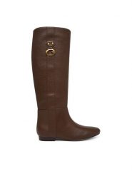 Guess Kozaki FLFANA ELE11 Brązowy. Brązowe kozaki Guess, z aplikacjami, ze skóry, bez obcasa, na płaskiej podeszwie, bez zapięcia. Za 764.99 zł.