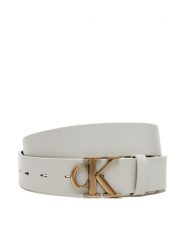 Calvin Klein Jeans Pasek Damski Monogram Placque Buckle 30Mm LV04K7002G Biały. Białe paski Calvin Klein Jeans, bez wzorów, z jeansu. Za 169.99 zł.