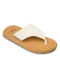 Sandały klapki japonki damskie SAMOLO. Brązowe klapki Roxy, bez wzorów, z materiału, bez obcasa, bez zapięcia. Za 149.99 zł.