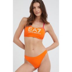 EA7 Emporio Armani dwuczęściowy strój kąpielowy kolor pomarańczowy usztywniona miseczka. Brązowe bikini EA7 Emporio Armani, bez wzorów, z materiału. W wyprzedaży za 284.99 zł.