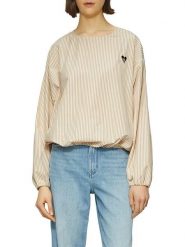 S.Oliver Bluzka w kolorze beżowym rozmiar: 42. Brązowe bluzki S.Oliver, s, bez wzorów, z bawełny, bez kołnierzyka, bez ramiączek. Za 108.99 zł.