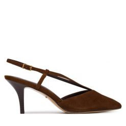 Sandały Tamaris. Brązowe sandały Tamaris, bez wzorów, bez obcasa, na szpilce, bez zapięcia. Za 379.99 zł.