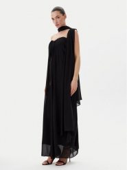 Eleh Sukienka wieczorowa ESS250187 Czarny Regular Fit. Czarne sukienki Eleh, xs, bez wzorów, z syntetyku, wizytowe, bez kołnierzyka, bez ramiączek. Za 419.99 zł.