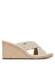 MICHAEL Michael Kors Espadryle Kenzie 40R6KZMS1B Kremowy. Białe espadryle MICHAEL Michael Kors, bez wzorów, ze skóry, bez obcasa. Za 589.99 zł.