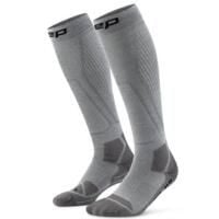 Wysokie skarpety hikingowe damskie kompresyjne z lekką amortyzacją CEP. Szare skarpetki CEP, bez wzorów, z elastanu. Za 209.00 zł.