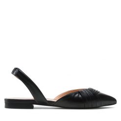 Sandały Pollini. Czarne sandały Pollini, bez wzorów, bez obcasa, na płaskiej podeszwie, bez zapięcia. Za 1,349.00 zł.