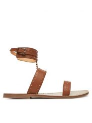 TWINSET Sandały 251GCJ04C Brązowy. Brązowe sandały Twinset, bez wzorów, ze skóry, bez obcasa, na płaskiej podeszwie, bez zapięcia. Za 419.99 zł.