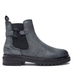 Botki Josef Seibel. Szare botki Josef Seibel, bez wzorów, bez obcasa, na płaskiej podeszwie, bez zapięcia. Za 449.99 zł.