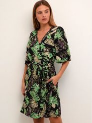 Kaffe Sukienka letnia Lulu 10507441 Zielony Regular Fit. Zielone sukienki Kaffe, bez wzorów, z wiskozy, bez kołnierzyka, bez ramiączek. Za 259.99 zł.