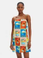 Roxy Sukienka letnia Atlas Playa Blanca ERJWD03860 Kolorowy Regular Fit. Sukienki Roxy, l, bez wzorów, z bawełny, bez kołnierzyka, bez ramiączek. Za 169.99 zł.