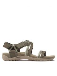 Merrell Sandały Terran 3 Cush Lattice J004570 Zielony. Zielone sandały Merrell, bez wzorów, ze skóry, sportowe, bez obcasa, bez zapięcia. Za 239.99 zł.