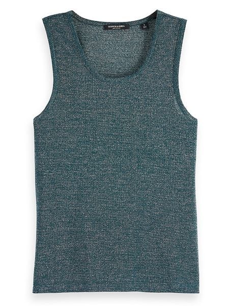 Scotch & Soda Top w kolorze morskim rozmiar: L. Niebieskie topy Scotch & Soda, l, bez wzorów, bez kołnierzyka, bez ramiączek. Za 100.75 zł.
