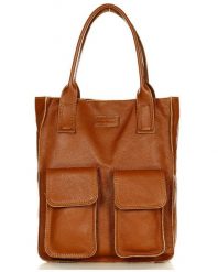 Torebka damska camel MARCO MAZZINI s131p. Brązowe shopper bag bez wzorów, ze skóry, street, na ramię, bez dodatków. Za 399.00 zł.