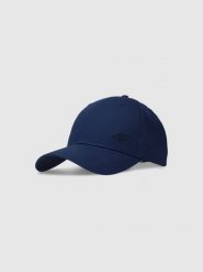 4F Czapka z daszkiem strapback uniseks - granatowa XS/S. Niebieskie czapki z daszkiem 4f, na lato, bez wzorów, z bawełny, sportowe. W wyprzedaży za 39.99 zł.