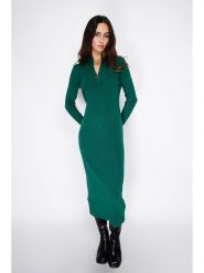 ASSUILI Kaszmirowa sukienka dzianinowa w kolorze ciemnozielonym rozmiar: 38. Zielone sukienki Assuili, bez wzorów, z dzianiny, klasyczne, bez kołnierzyka, bez ramiączek, maxi. Za 157.73 zł.