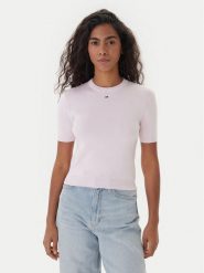 Tommy Jeans Sweter Essential DW0DW19336 Różowy Regular Fit. Czerwone swetry Tommy Jeans, l, bez wzorów, z bawełny, bez ramiączek. Za 369.99 zł.