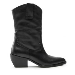 Botki Simple. Czarne botki Simple, bez wzorów, bez obcasa, na słupku, bez zapięcia. Za 649.99 zł.