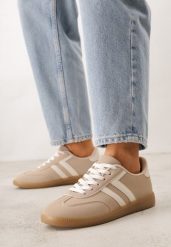 Beżowe Sneakersy Typu Klasyczne Tenisówki Kilice. Brązowe trampki Renee, bez wzorów, z koronki, eleganckie, bez zapięcia. Za 89.99 zł.