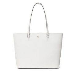 Torebka LAUREN RALPH LAUREN. Białe shopper bag Lauren Ralph Lauren, bez wzorów, bez dodatków. Za 729.99 zł.