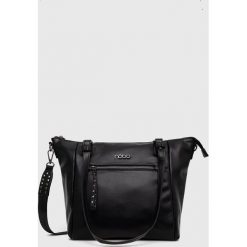 Nobo torebka kolor czarny. Czarne shopper bag NOBO, bez wzorów, bez dodatków. W wyprzedaży za 199.99 zł.