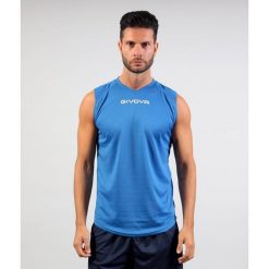 Tank top Givova One. Niebieskie topy Givova, bez wzorów, eleganckie, bez kołnierzyka, bez ramiączek. Za 82.50 zł.
