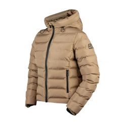 Damska kurtka z kapturem EQPRO Penelope. Brązowe kurtki Horka, na zimę, xl, bez wzorów, z lycry, eleganckie, z kapturem. Za 468.00 zł.