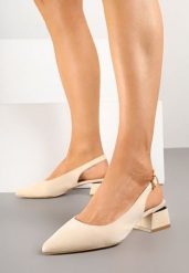 Beżowe Sandały Vices Bez Pięty ze Skórzaną Wkładką Evialiana. Brązowe sandały Born2be, bez wzorów, eleganckie, bez obcasa, na obcasie, bez zapięcia. Za 79.99 zł.