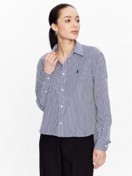 Polo Ralph Lauren Koszula 211891419001 Granatowy Regular Fit. Niebieskie koszule Polo Ralph Lauren, xs, bez wzorów, z bawełny, bez kołnierzyka, bez ramiączek. Za 419.99 zł.