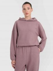 BLUZA DAMSKA DRESOWA 4F Z DZIANINY O SPLOCIE WAFLOWYM TSWSF1847 KOLOR BRĄZOWY. Brązowe bluzy bez kaptura 4f, l, bez wzorów, z dresówki, bez kaptura, do biegania. Za 122.62 zł.