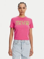 Versace Jeans Couture T-Shirt 78HAHE05 Różowy Regular Fit. Czerwone t-shirty Versace Jeans Couture, l, bez wzorów, z bawełny, bez kołnierzyka, bez ramiączek. Za 399.99 zł.
