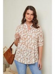 Curvy Lady Bluzka w kolorze beżowym rozmiar: 44/46. Brązowe bluzki Curvy Lady, bez wzorów, klasyczne, bez kołnierzyka, bez ramiączek. Za 105.45 zł.