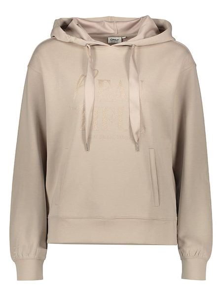 ONLY Bluza w kolorze beżowym rozmiar: L. Brązowe bluzy ONLY, l, bez wzorów, z materiału, z kapturem. Za 109.52 zł.