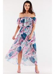 Awama Bluzka w kolorze niebiesko-jasnoróżowym rozmiar: L/XL. Niebieskie bluzki Awama, l, bez wzorów, bez kołnierzyka, bez ramiączek. Za 52.92 zł.