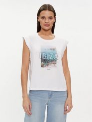 Liu Jo T-Shirt MA4332 J5003 Biały Regular Fit. Białe t-shirty Liu Jo, m, bez wzorów, z bawełny, bez kołnierzyka, bez ramiączek. Za 229.99 zł.