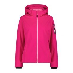 Kurtka damska turystyczna CMP 39A5016. Czerwone kurtki przejściowe sportowe CMP, l, bez wzorów, z softshellu, z kapturem, trekkingowe. Za 365.50 zł.