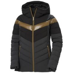 Damska kurtka puchowa Helly Hansen Imperial Puffy. Czarne kurtki narciarskie Helly Hansen, na zimę, bez wzorów, z puchu, bez kaptura, narciarskie. Za 1,343.50 zł.